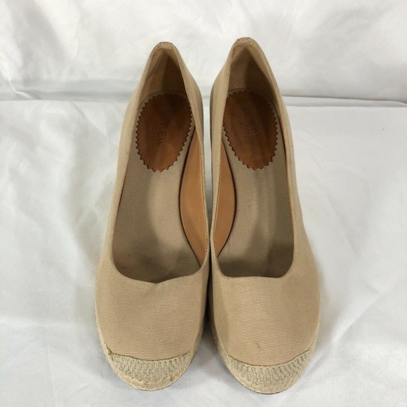J.Crew Women's Canvas Espadrille Wedge Heel Size 9 A1244 Jute Sole - Picture 2 of 11